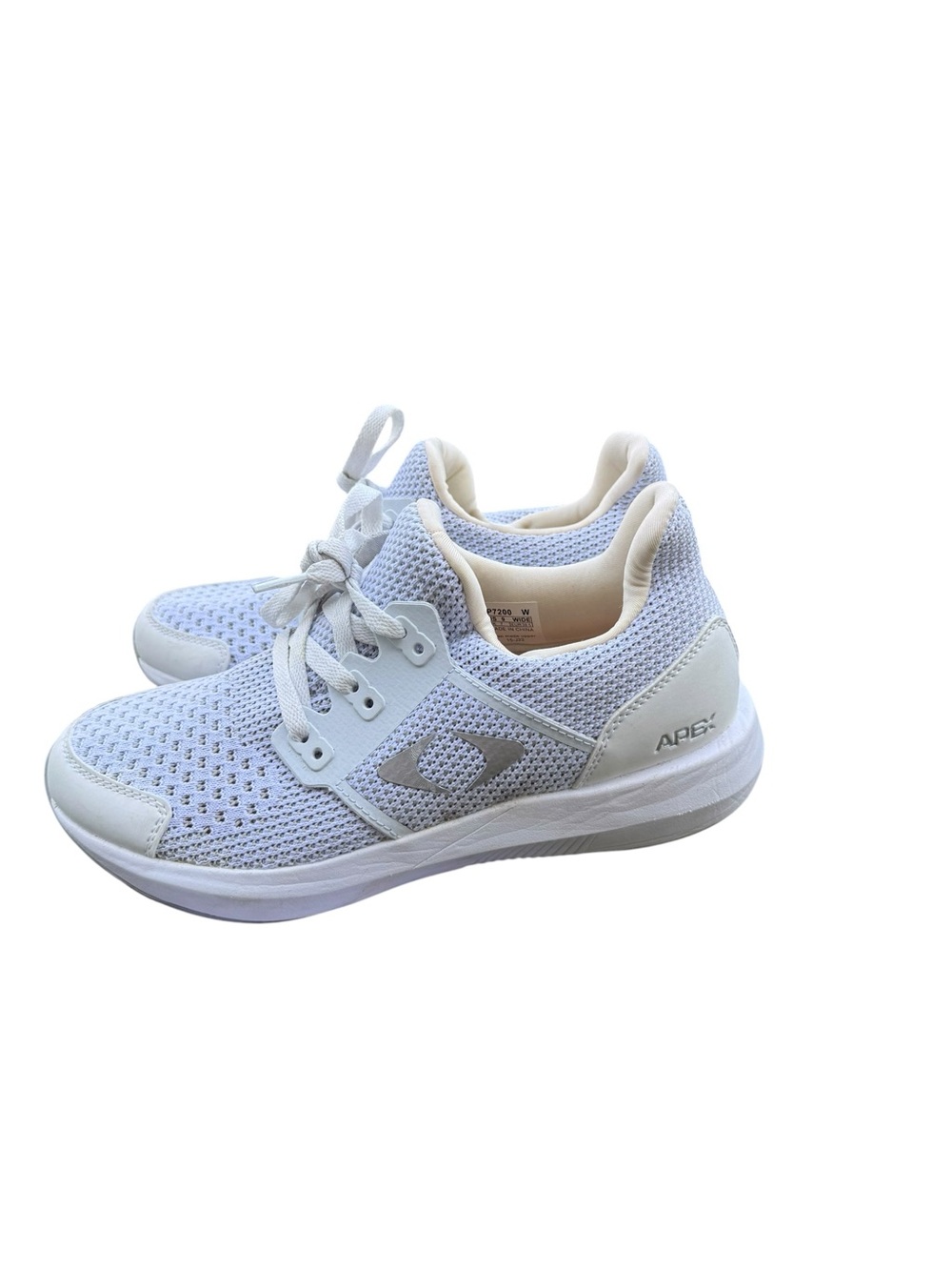 Apex Women's White Knit Breathable Running Shoe 9 W - Picture 2 of 6